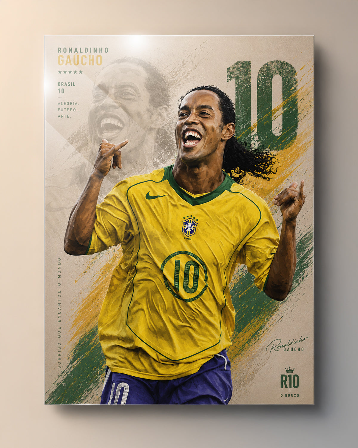 Ronaldinho Gaúcho "Alegria. Futebol. Arte." Metal Poster