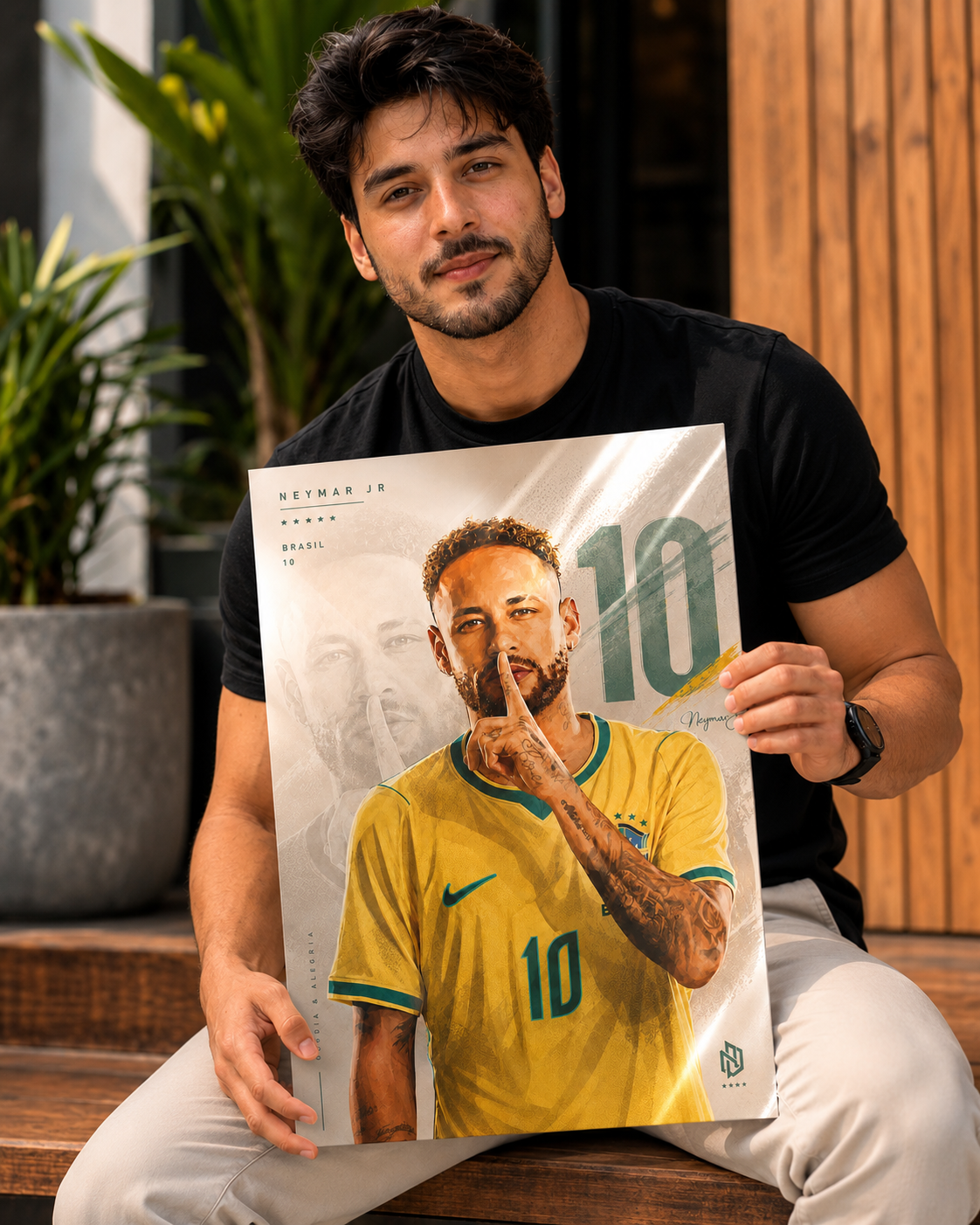 Neymar Jr "Ousadia & Alegria" Metal Poster