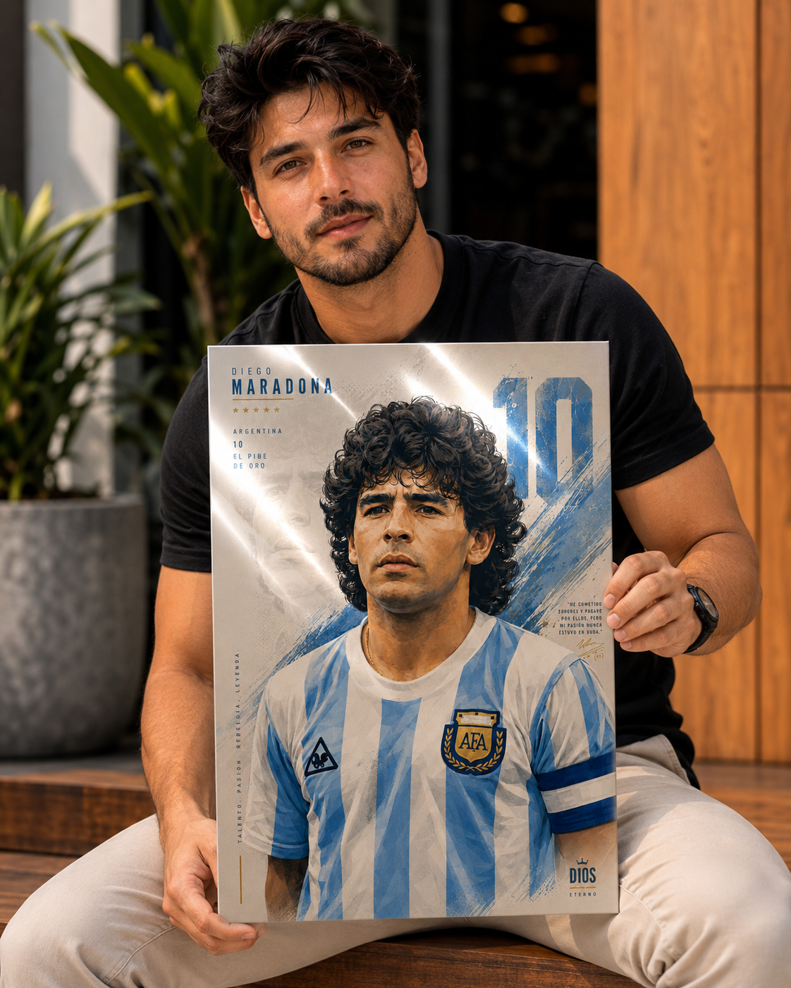 Diego Maradona "El Pibe de Oro" Metal Poster
