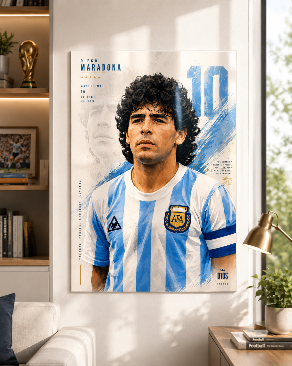 Diego Maradona "El Pibe de Oro" Metal Poster