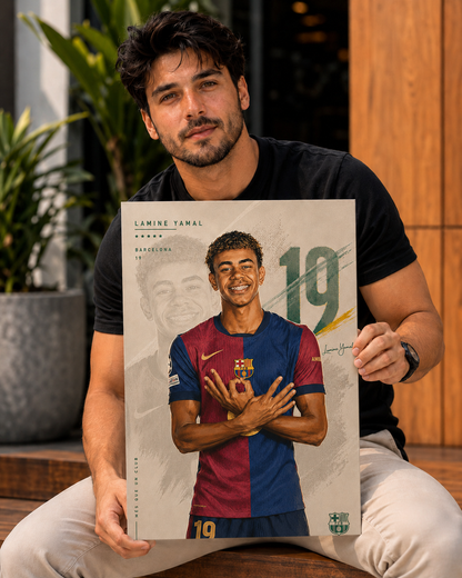 Lamine Yamal No. 19 Barcelona Metal Poster