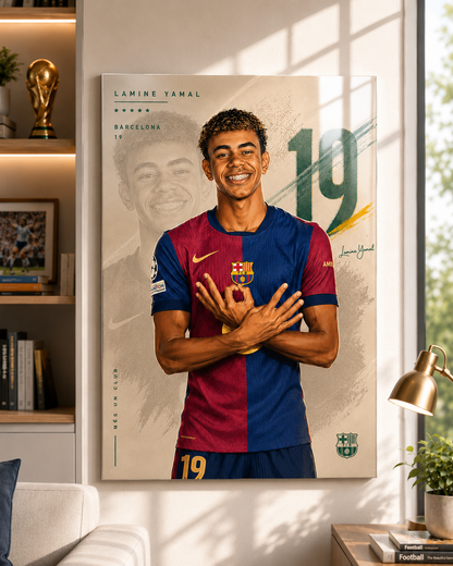 Lamine Yamal No. 19 Barcelona Metal Poster