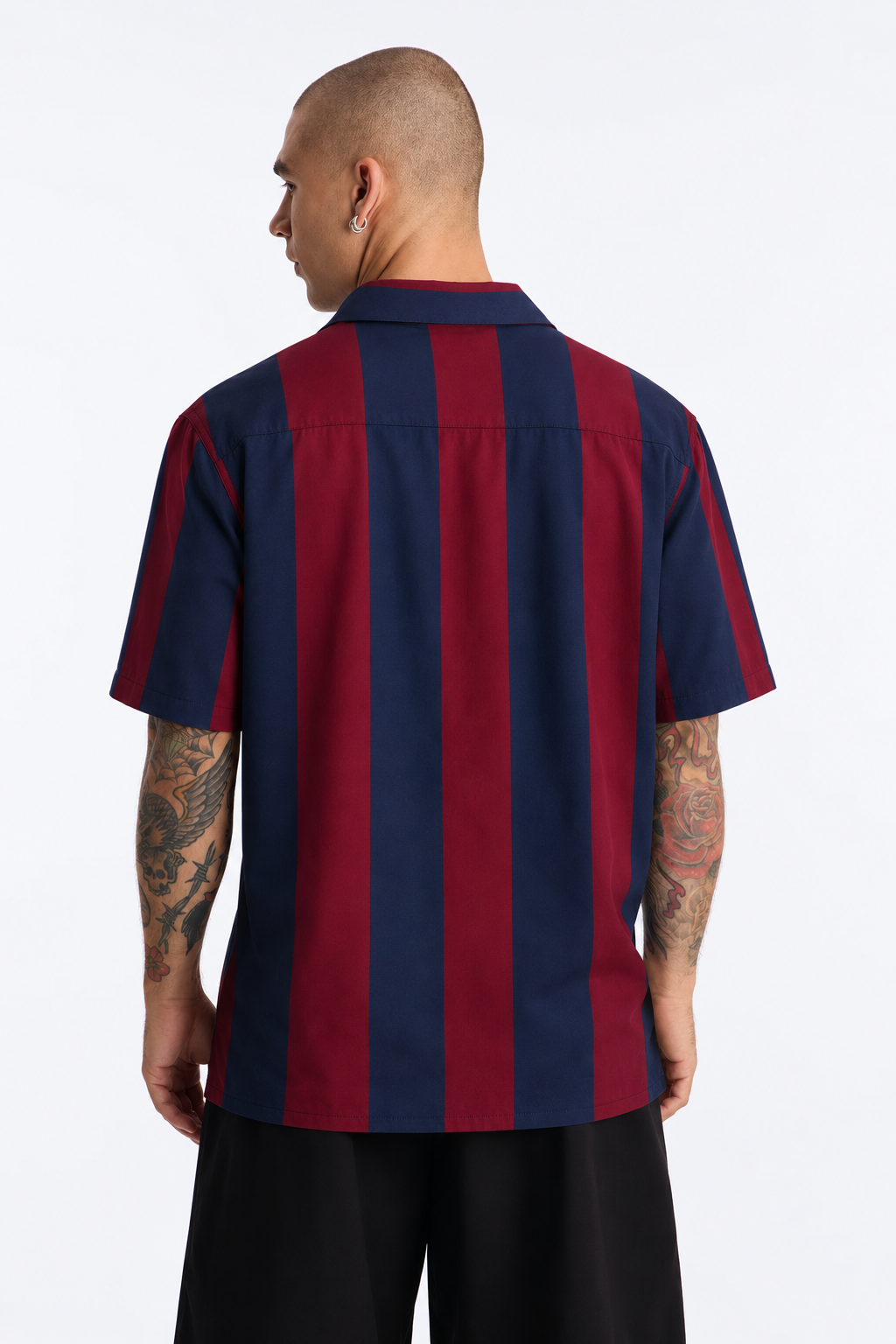 Men's Retro Vertical Stripe linen cotton Shirt