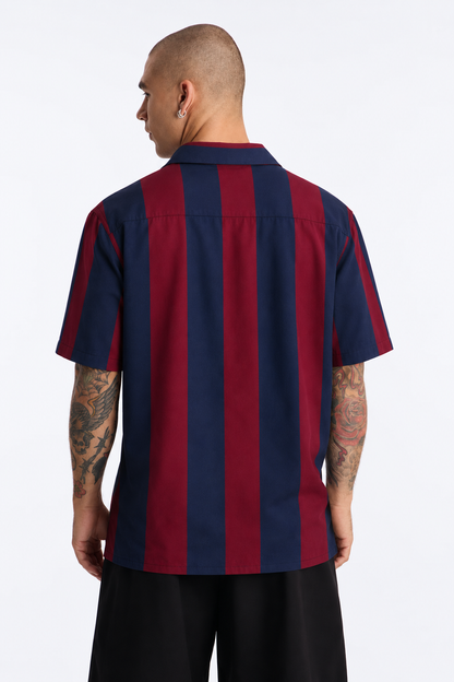 Men's Retro Vertical Stripe linen cotton Shirt
