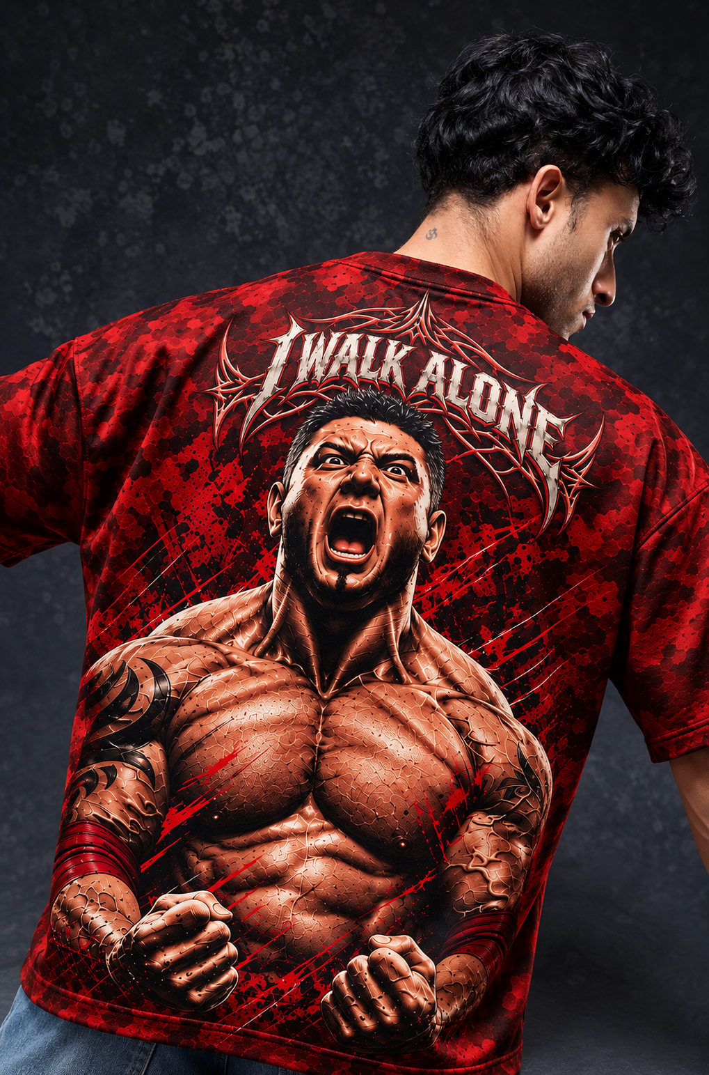 The Animal Graphic Oversized T-Shirt – Red Camo