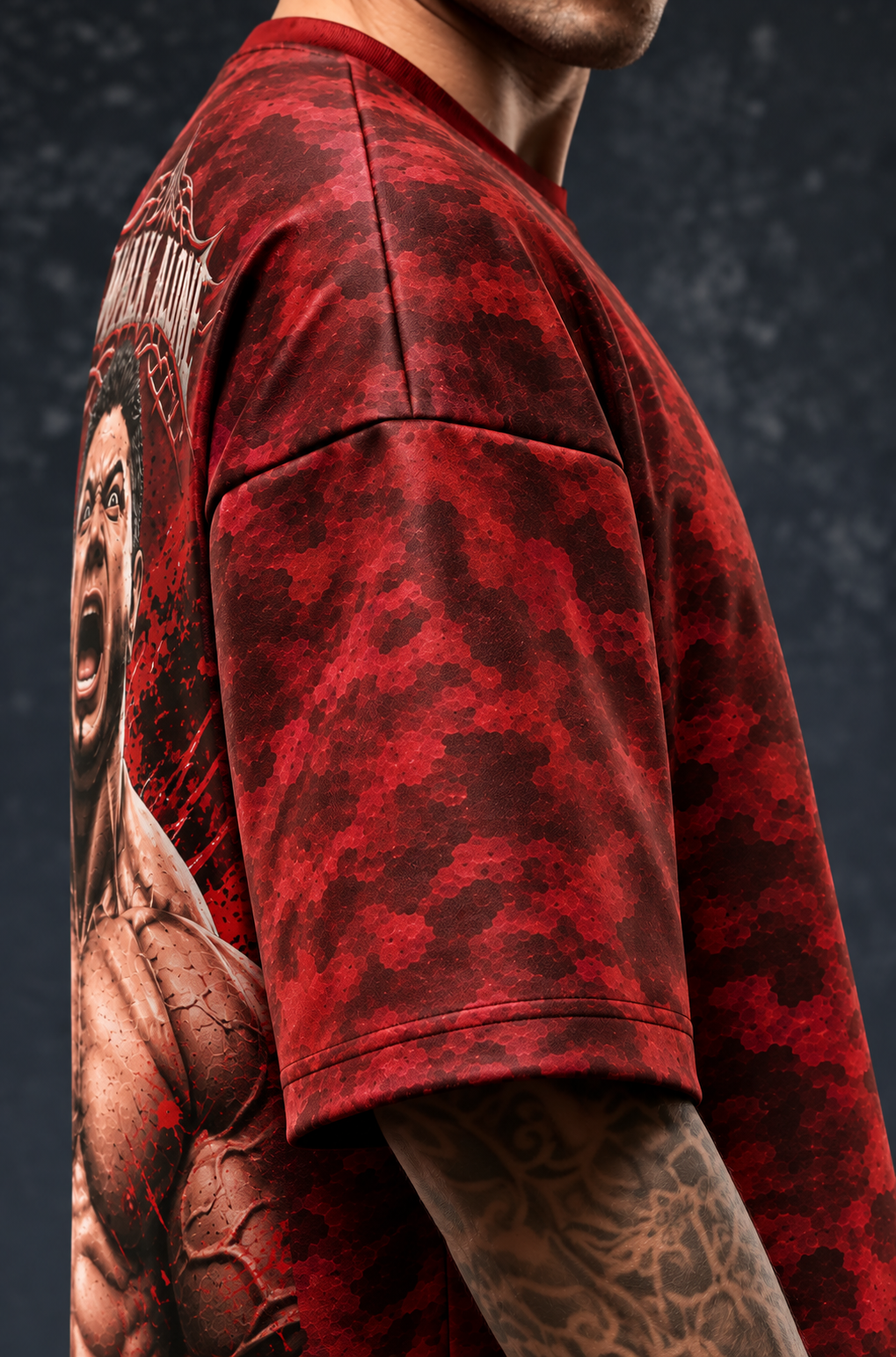 The Animal Graphic Oversized T-Shirt – Red Camo