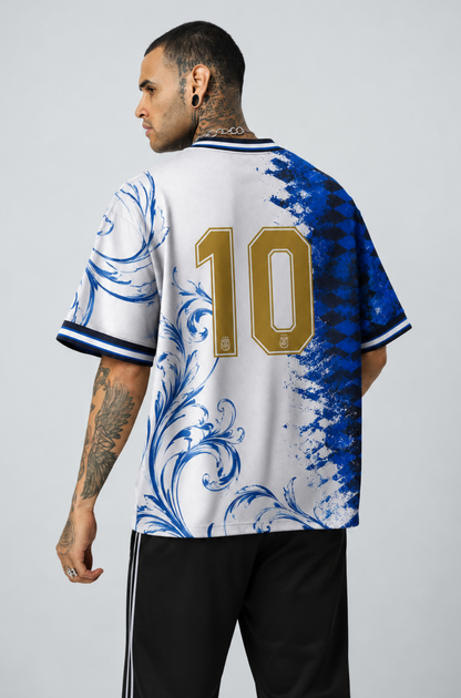 Argentina Retro X Fusion Jersey | V-Neck Oversized T-shirt