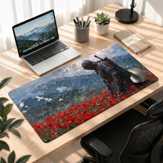 Crimson Resolve Knight | Battlefield Horizon Gaming Deskmat