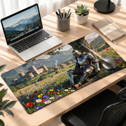 Knight’s Quiet Haven | Medieval Serenity Gaming Deskmat