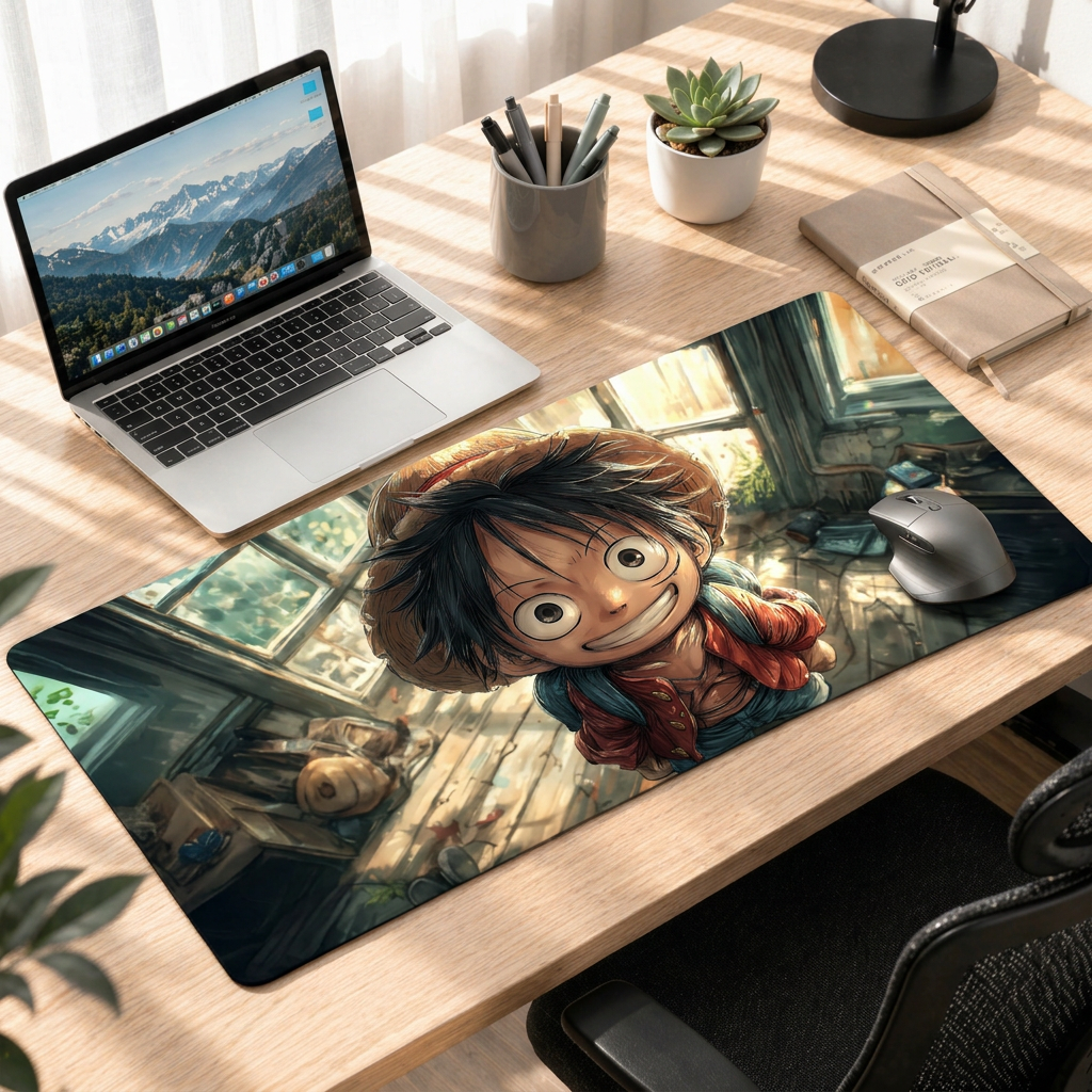 Straw Hat Smile | Luffy Cozy Cabin Anime Deskmat
