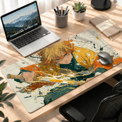 Thunder Breathing Strike | Zenitsu Anime Deskmat