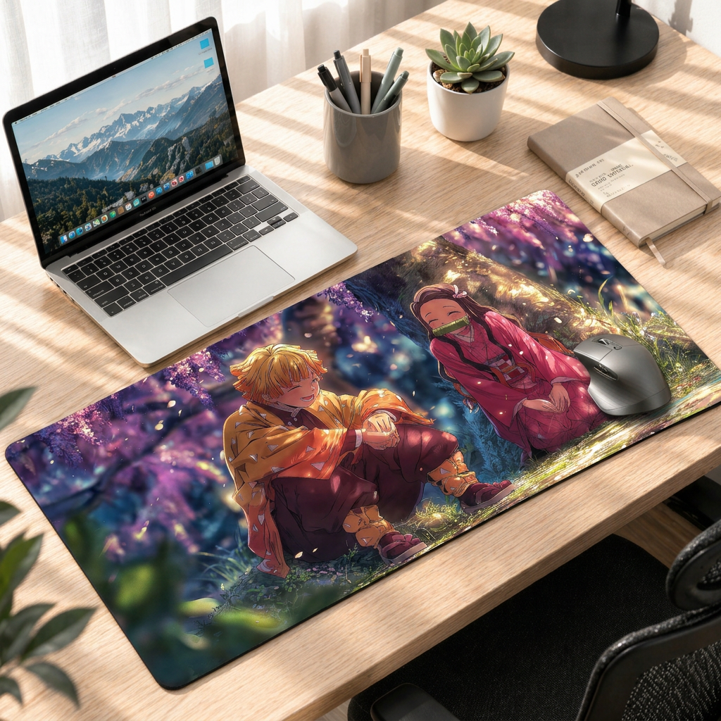 Blossom Bonds | Demon Slayer-Inspired Anime Deskmat