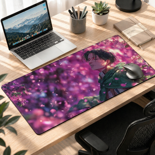 Blossom Silence | Levi Inspired Anime Deskmat