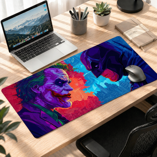 Batman vs Joker Neon Clash | Gotham Face-Off Deskmat