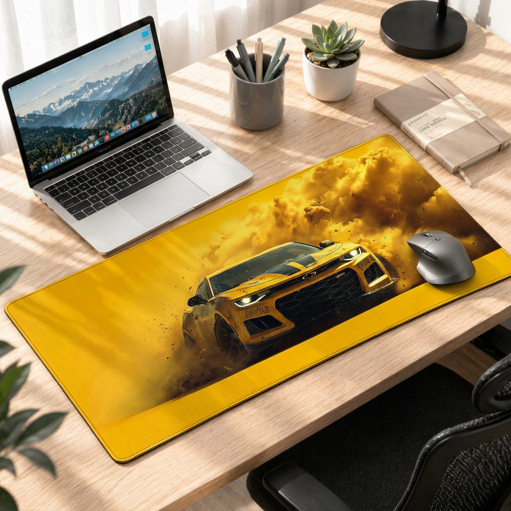 Dust Storm Racer | Yellow Velocity Deskmat