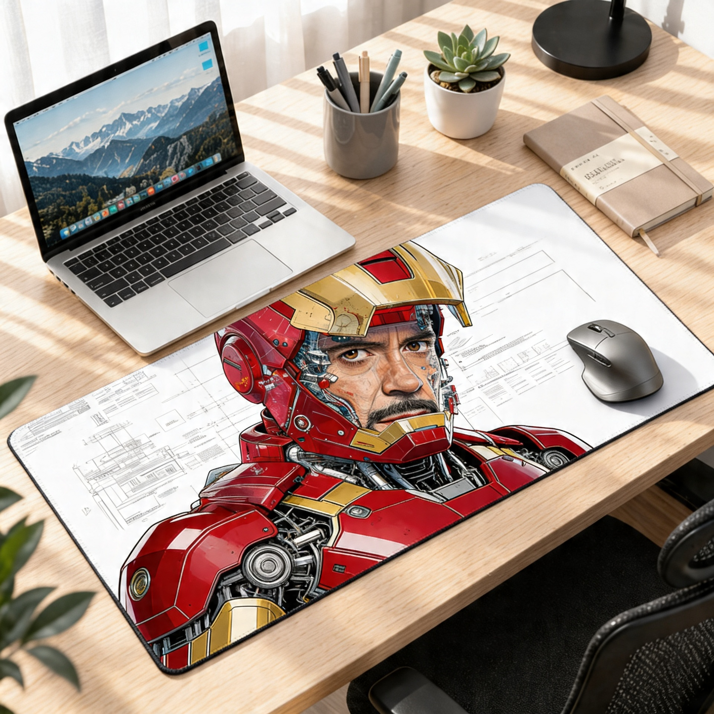 Arc Reactor Blueprint | Iron Man Gaming Deskmat