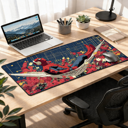 Floral Web Serenity | Spiderman Gaming Deskmat
