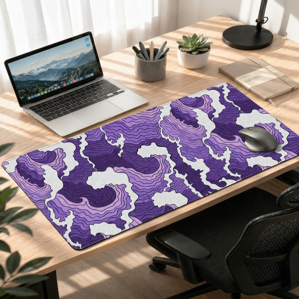Purple Drift Waves | Abstract Flow Deskmat