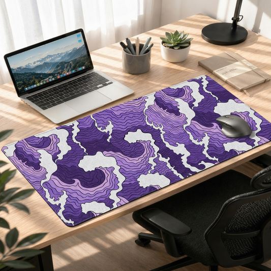 Purple Drift Waves | Abstract Flow Deskmat
