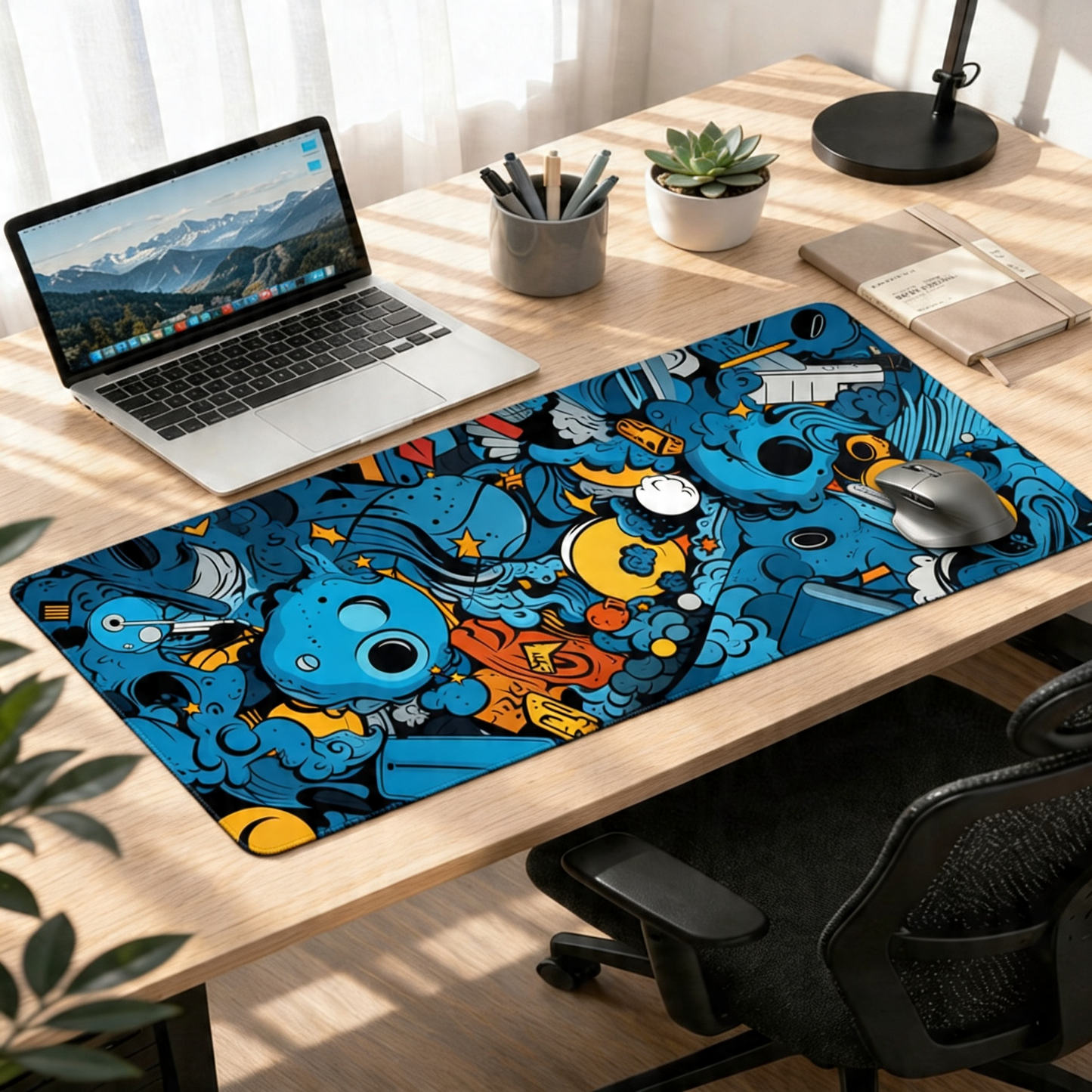 Blue Chaos Doodle | Street Pop Deskmat