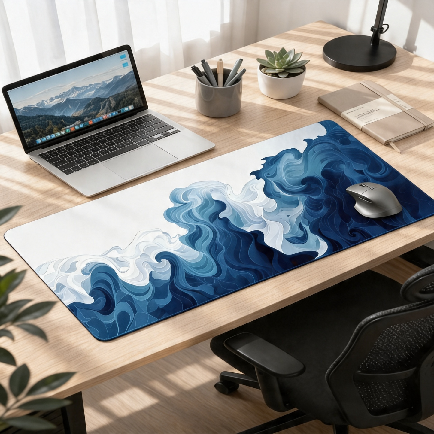 Azure Flow | Minimal Wave Deskmat
