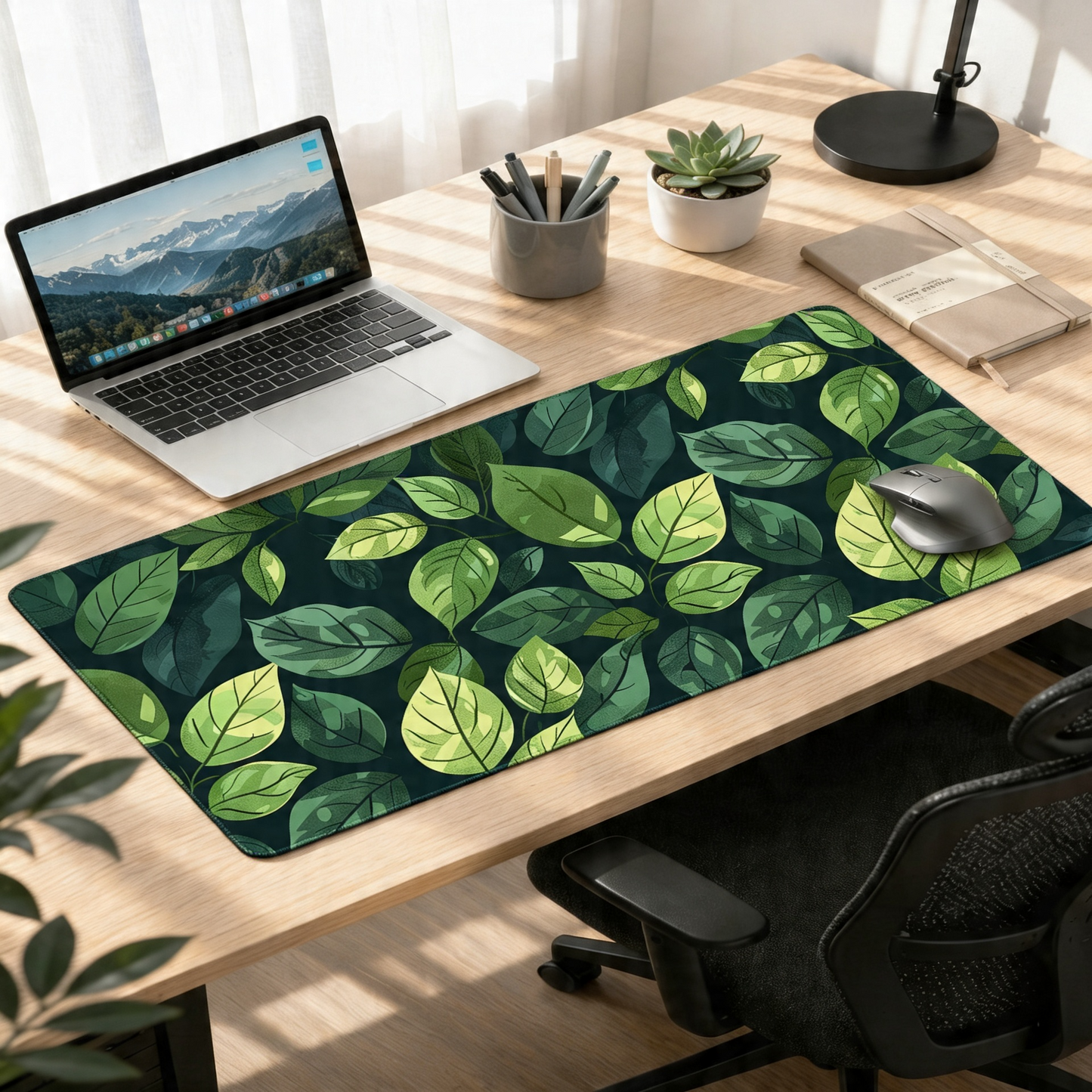 Verdant Layers | Botanical Pattern Gaming Deskmat