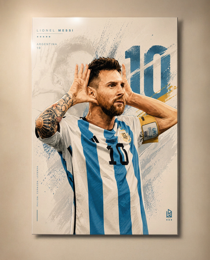 Lionel Messi "The Legend No.10" Metal Poster