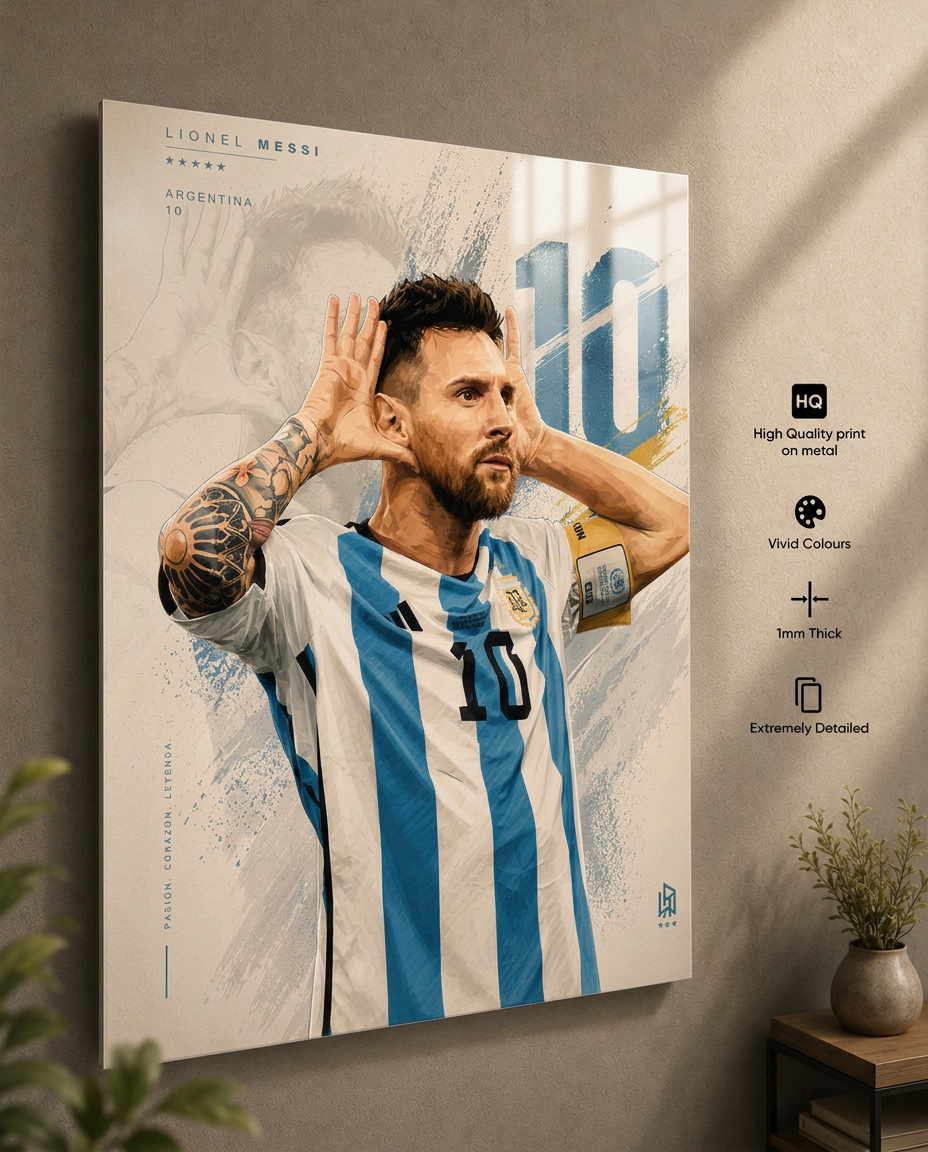 Lionel Messi "The Legend No.10" Metal Poster